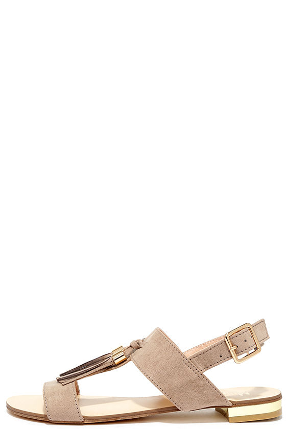 taupe sandals flat