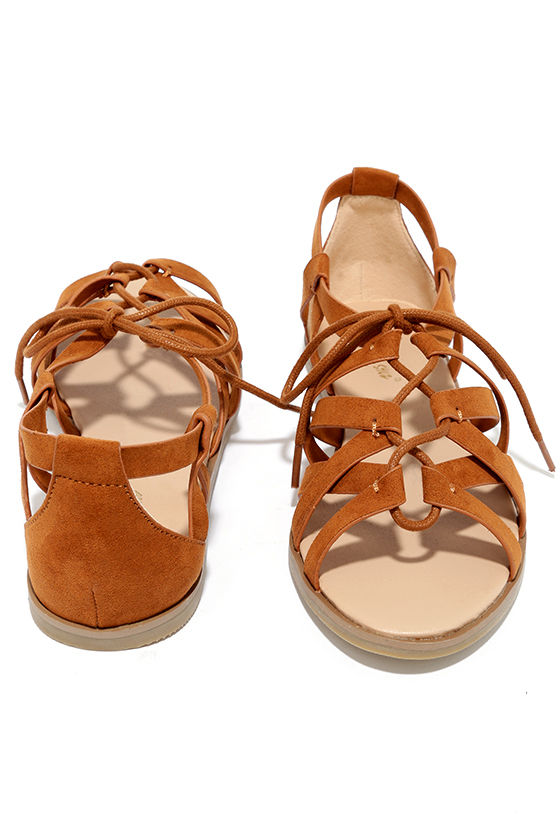 tan studded gladiator sandals