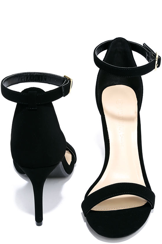 Black Heels - Ankle Strap Heels - Single Strap Heels - $23.00 - Lulus