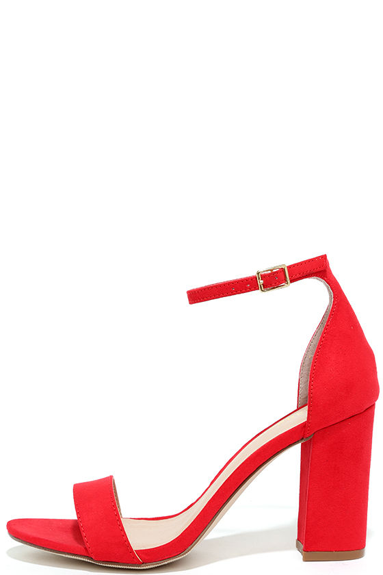 Cute Red Heels - Ankle Strap Heels 