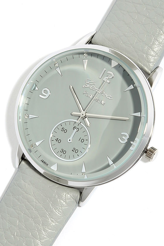 space grey watch with white band