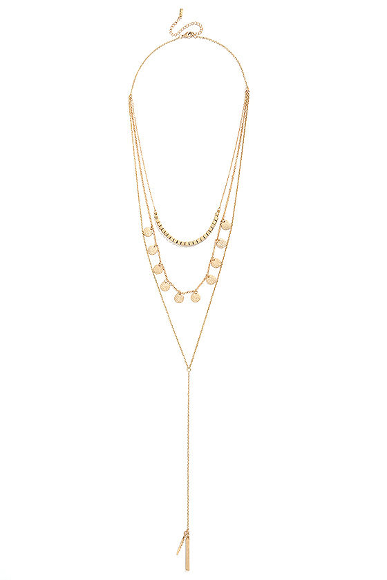 Gold Necklace - Drop Necklace - Layered Necklace - $18.00