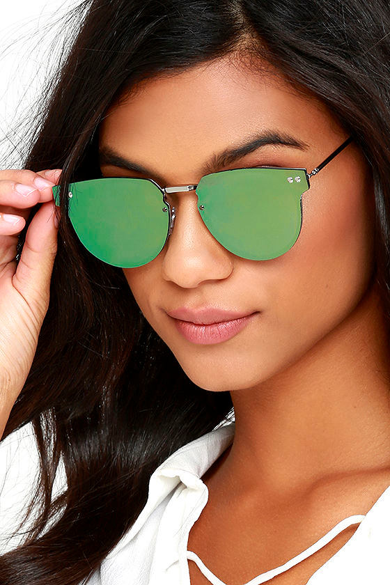 Spitfire Cyber Silver and Green Sunglasses 1