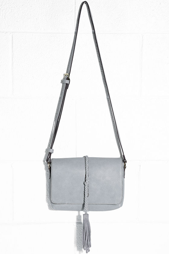 grey crossbody purse