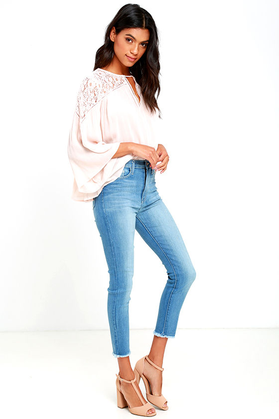 high waisted cropped skinny jeans