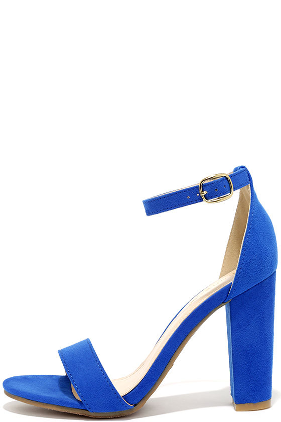 blue ankle strap heels