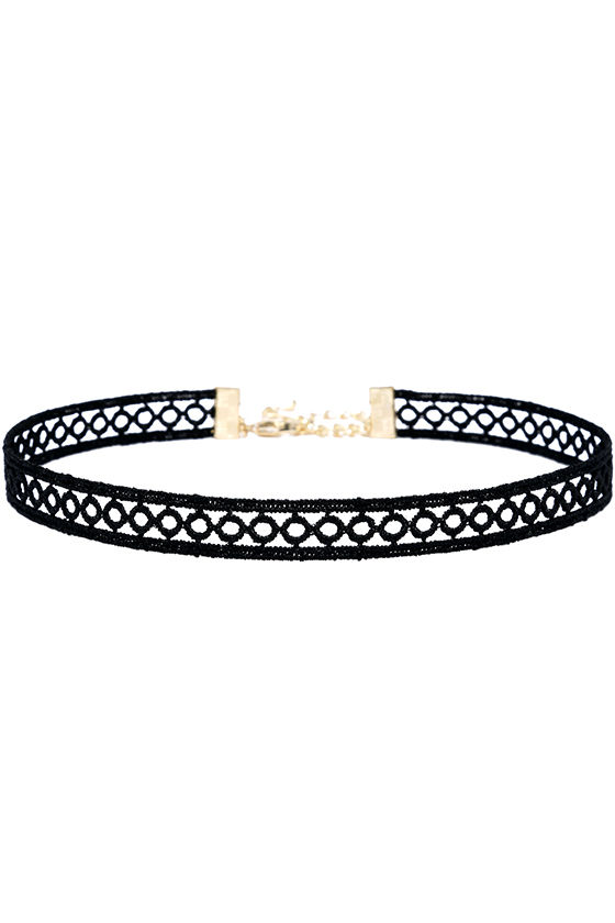 Tricycle Race Black Lace Choker Necklace 2