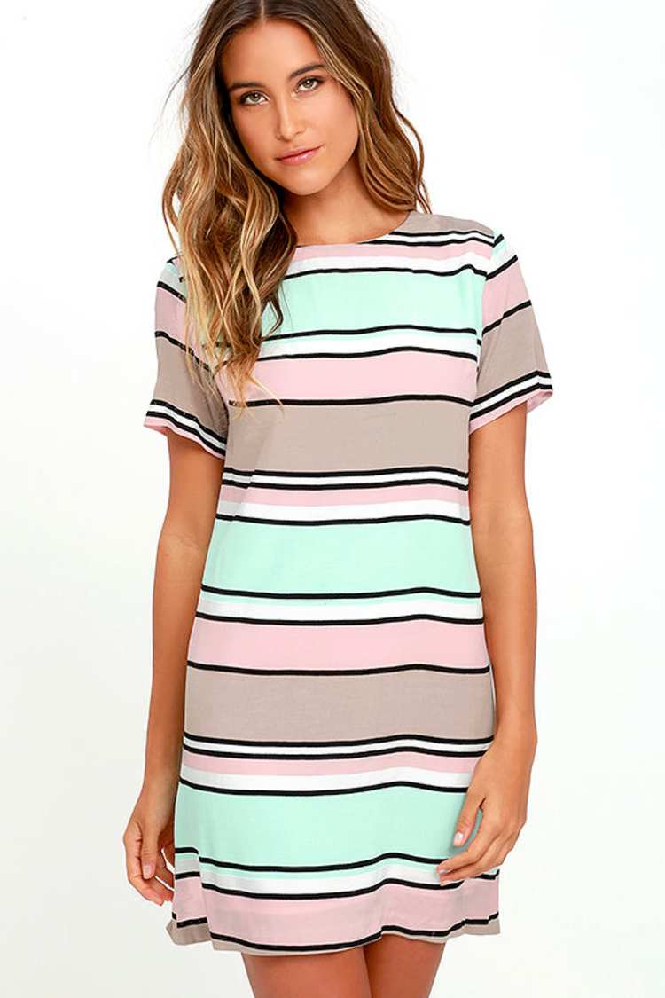 Lucy Love Palm Spring - Striped Dress - Mint Dress - Shift Dress - $71.00 -  Lulus
