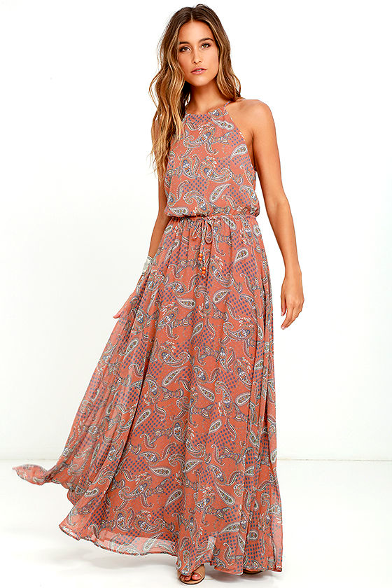 paisley dress maxi