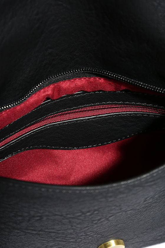 Cool Fringe Clutch Black Clutch Vegan Leather Clutch 28.00