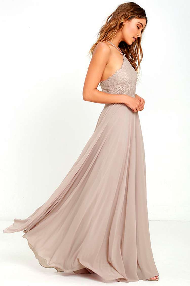 Everlasting Enchantment Taupe Maxi Dress