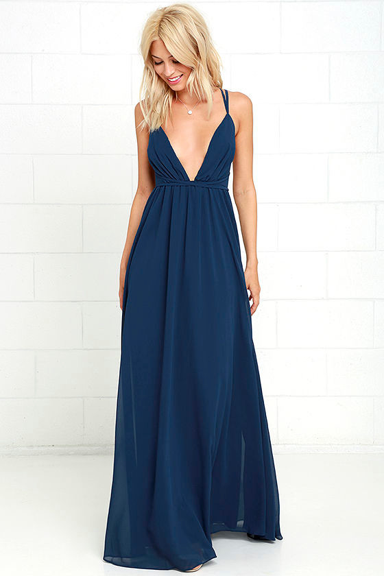 Flutter Freely Navy Blue Maxi Dress 1