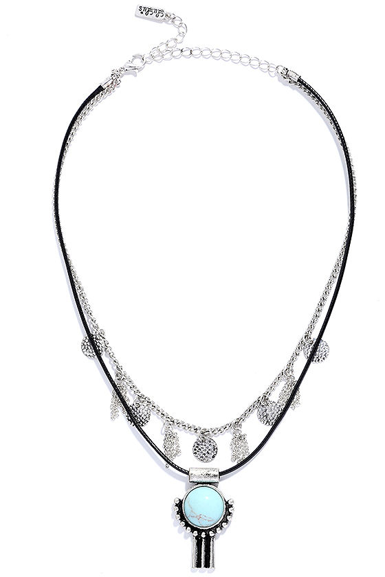 Fun Black and Silver Necklace - Layered Necklace - $12.00