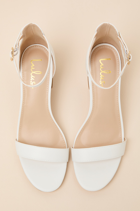 Harper White Ankle Strap Heels - thumbnail 3