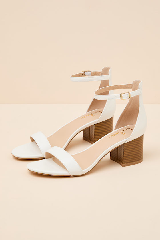 Harper White Ankle Strap Heels - thumbnail 4