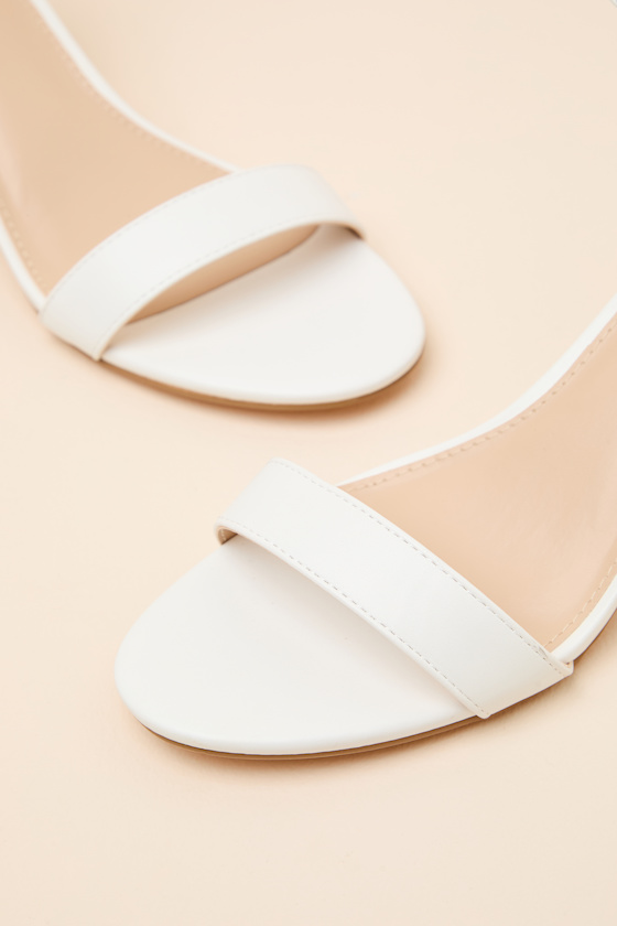 Harper White Ankle Strap Heels - thumbnail 5