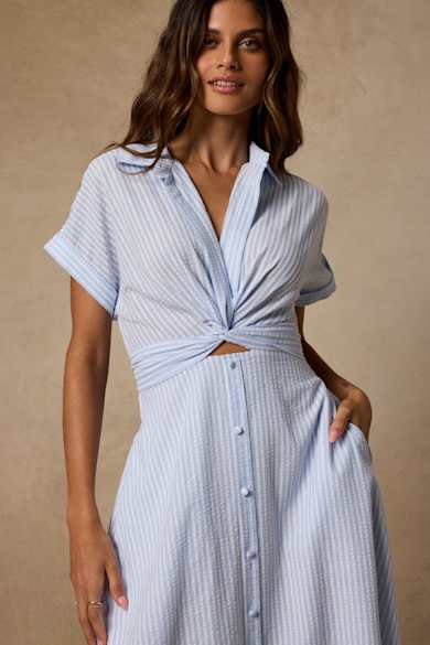 lulus shirt dress Cute Olive Green Shirt Dress - Midi Dress - Tie-Front Shirt Dress
