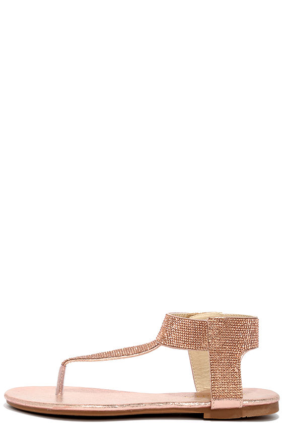 Stunning Champagne Sandals - Rhinestone Sandals - Thong Sandals - $28. ...