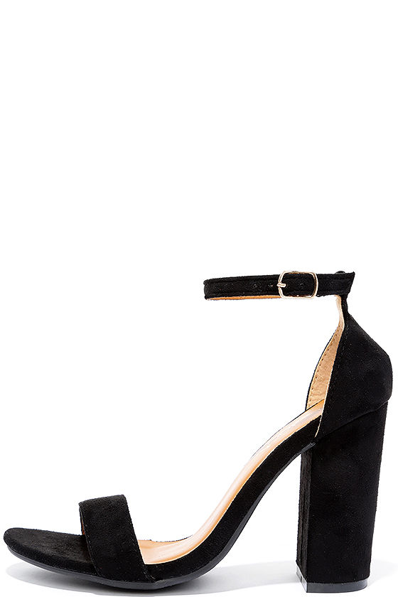 lulus black suede ankle strap heels womens
