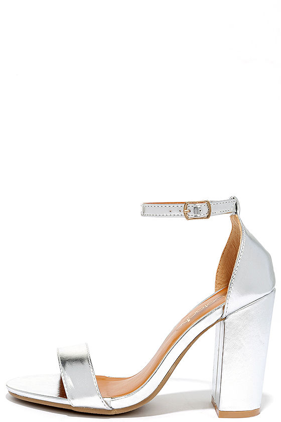 silver suede heels