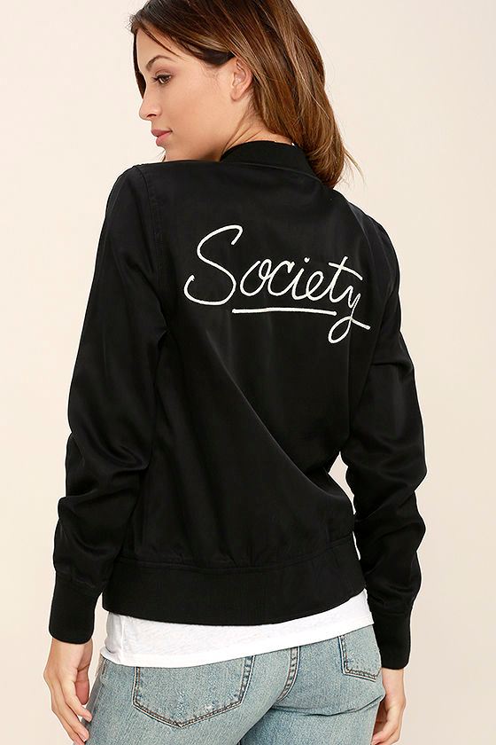 Amuse Society Axel Black Bomber Jacket 1