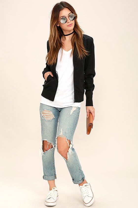 Amuse Society Axel Black Bomber Jacket 2