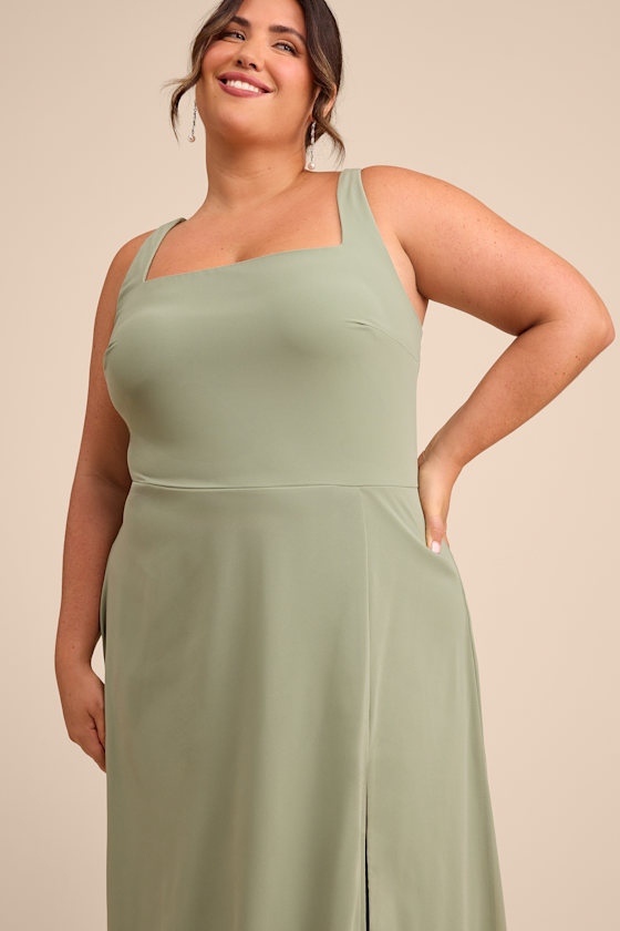 Sage Brush Maxi Dress - Chiffon Dress - Simple Maxi Dress - Image 9