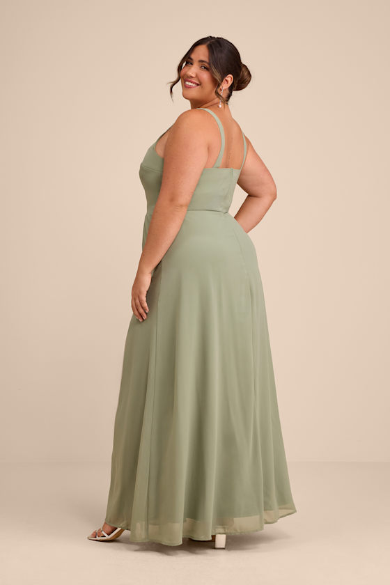 Sage Brush Maxi Dress - Chiffon Dress - Simple Maxi Dress - Image 10