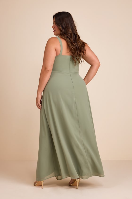 Sage Brush Maxi Dress - Chiffon Dress - Simple Maxi Dress - Image 4
