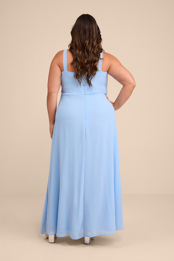 Powder Blue Maxi Dress - Chiffon Dress - Simple Bridesmaid Dress - Image 11