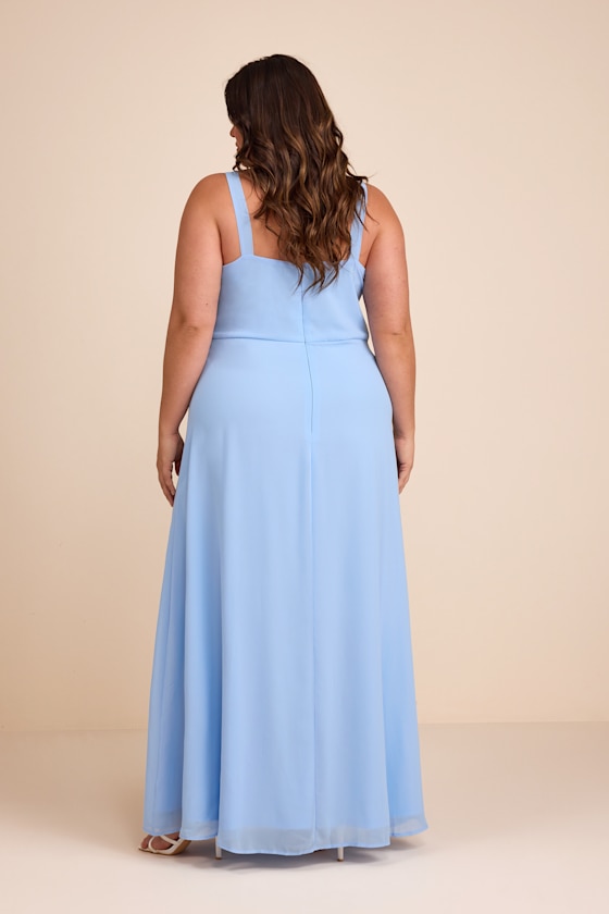 Powder Blue Maxi Dress - Chiffon Dress - Simple Bridesmaid Dress - Image 4