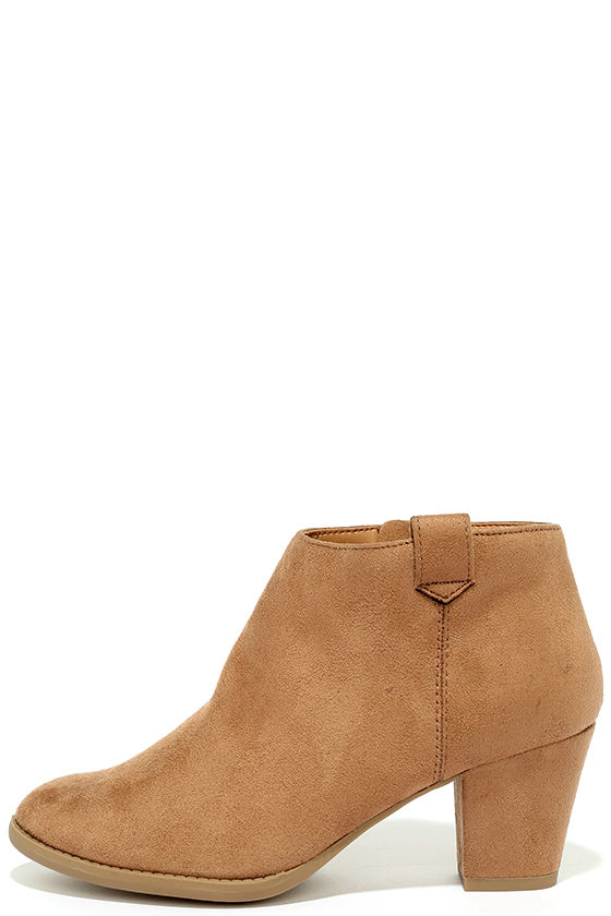 tan ankle bootie