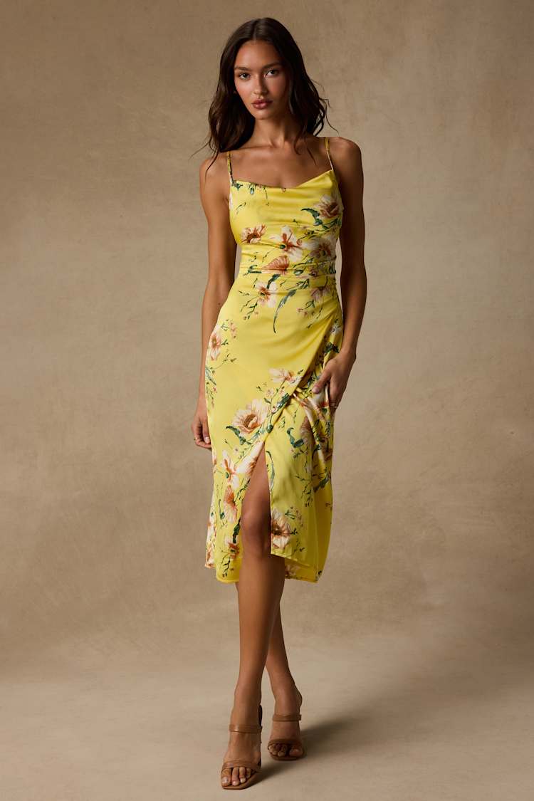 cowl neck beach dress Satin Cowl Neck Maxi Dress main image 1