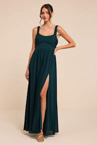 Sensational Moment Emerald Green Pleated Maxi Dress 2