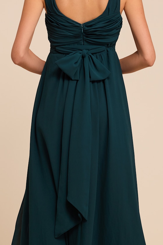 Sensational Moment Emerald Green Pleated Maxi Dress - thumbnail 5
