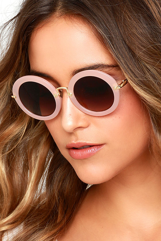 Cute Round Sunglasses Blush Pink Sunglasses 16.00 Lulus