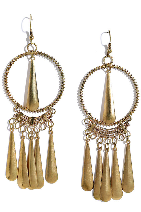 Gold Boho Earrings - Antiqued Gold Earrings - $15.00 - Lulus