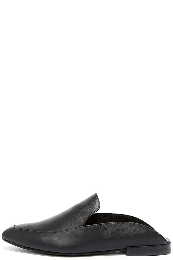 Chinese Laundry Capri Black Leather Loafer Slides 1