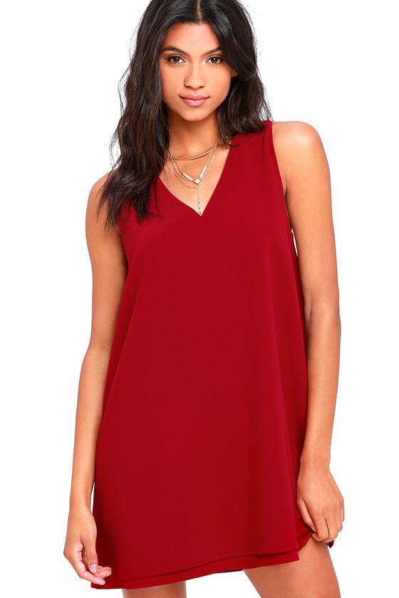 BB Dakota Palma - Wine Red Dress - Shift Dress - $79.00 - Lulus