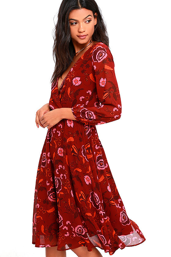bb dakota burgundy dress BB Dakota Cara Dress - Burgundy Dress - Lace Dress - $91.00