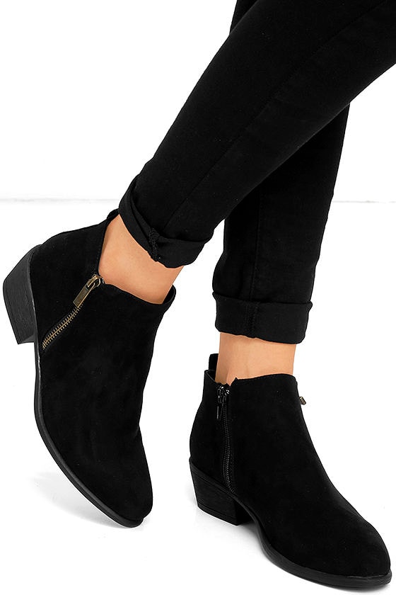 Wander My Way Black Suede Ankle Booties 2