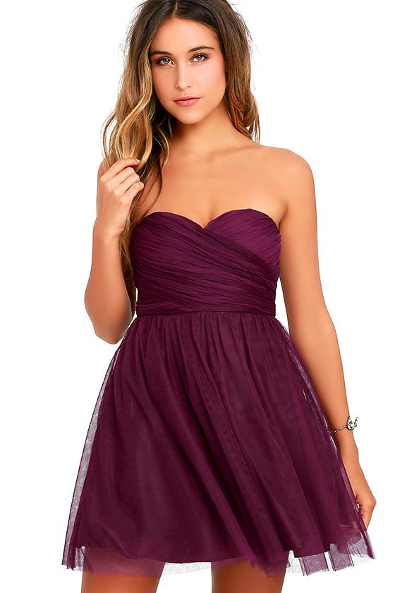 Sugar Darling Plum Purple Strapless Dress