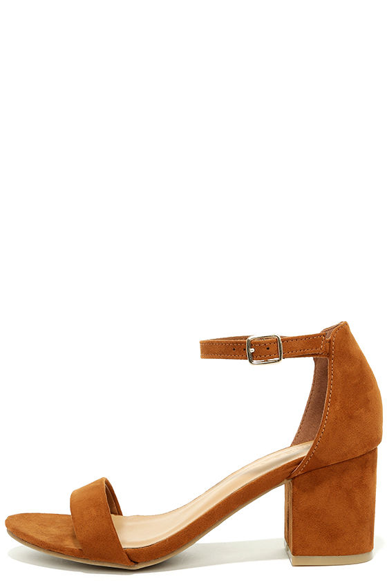 chestnut suede heels