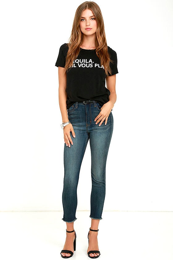 Chaser Tequila Please Tee - Black Tee - Graphic Tee - $62.00 - Lulus