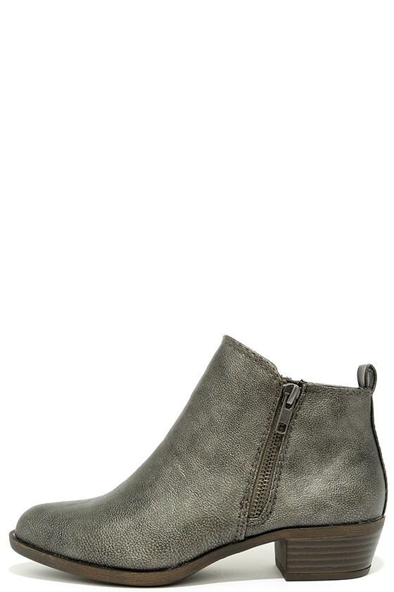 Madden Girl Boleroo - Pewter Ankle Booties - Vegan Leather Booties ...