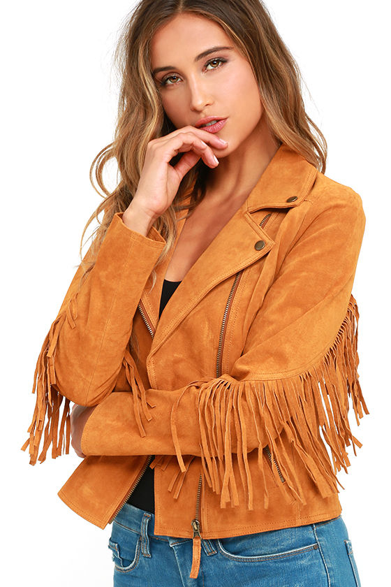 white suede fringe jacket
