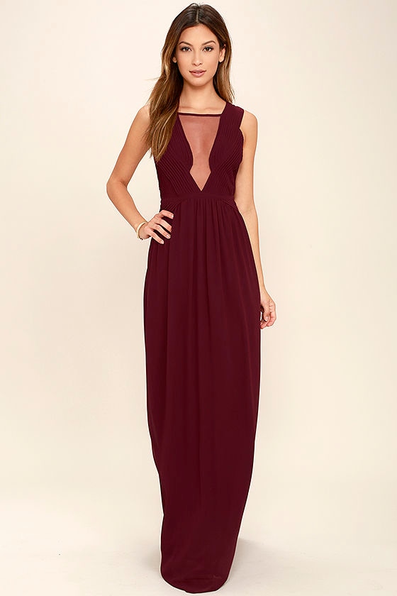 burgundy flowy maxi dress