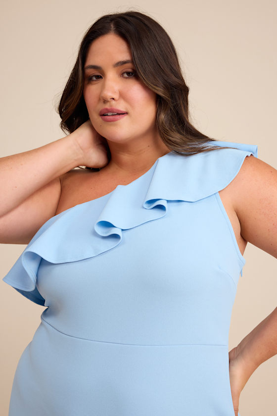 Powder Blue Maxi Dress - One-Shoulder Dress - Mermaid Maxi Dress - Image 6