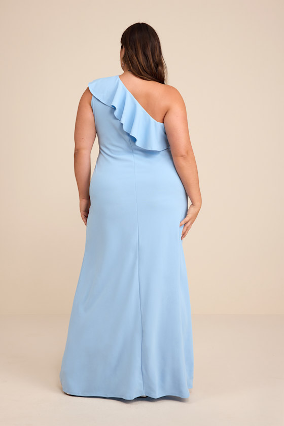 Powder Blue Maxi Dress - One-Shoulder Dress - Mermaid Maxi Dress - Image 7