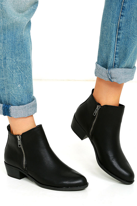 vegan black ankle boots